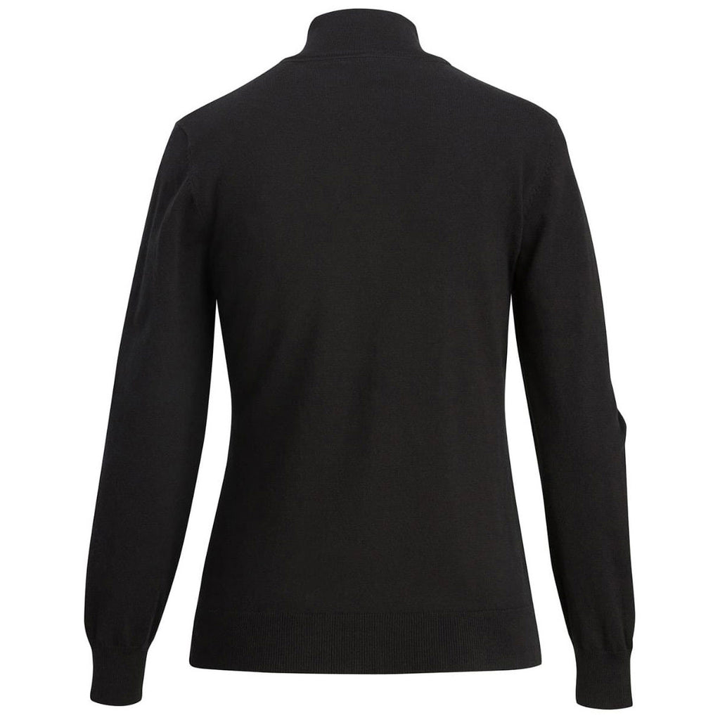 Edwards Women's Black Full-Zip Cotton Cardigan