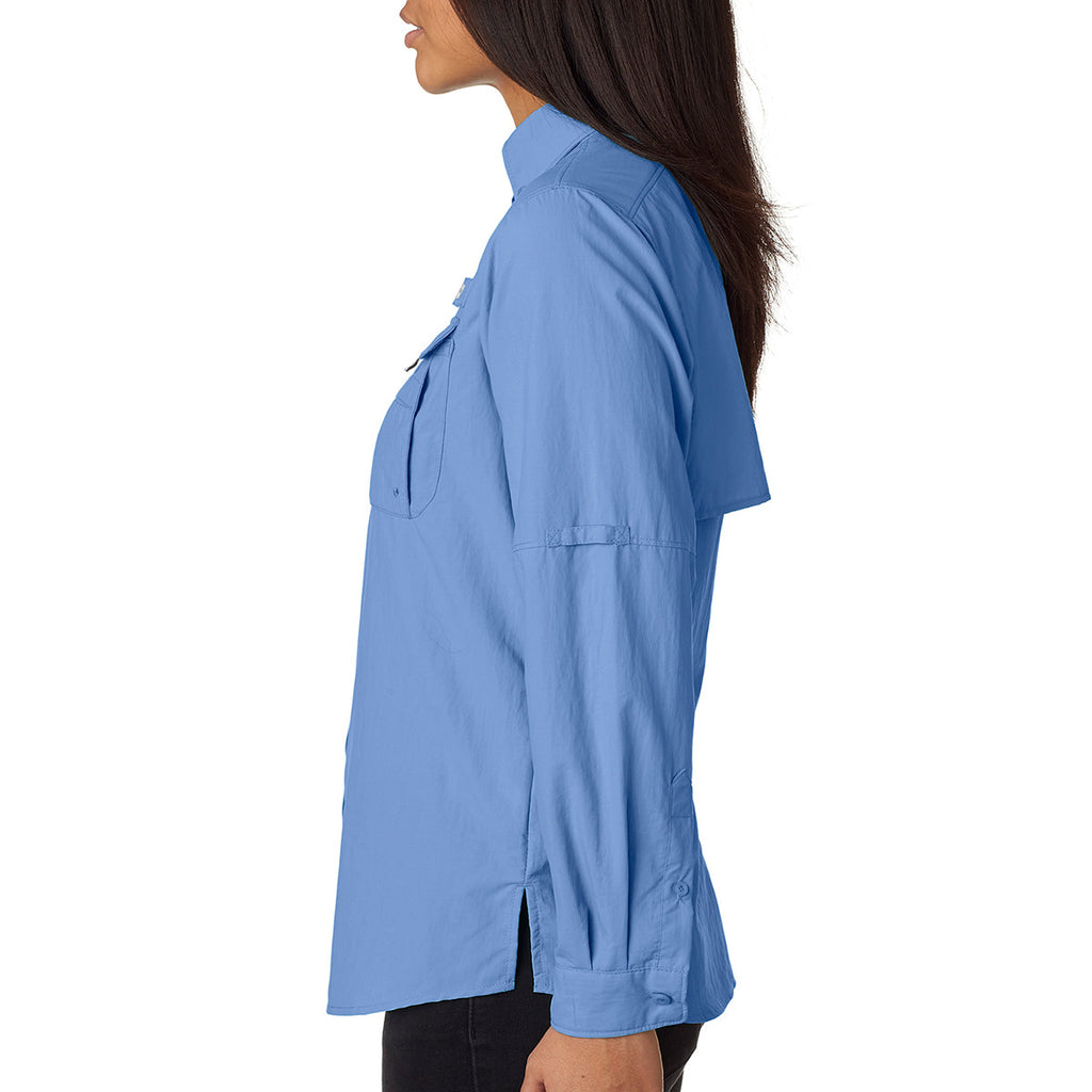 Columbia Women's White Cap Blue Bahama L/S Shirt