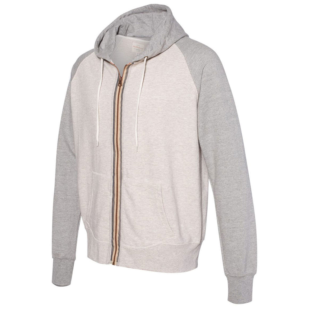 Weatherproof Men's Oatmeal/Heather Marled Raglan Full-Zip Sweatshirt