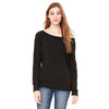 Bella + Canvas Women's Black Wide Neck Sweatshirt