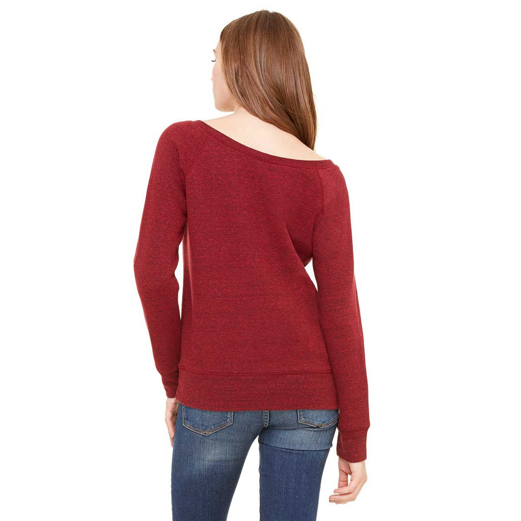 Bella + Canvas Women's Cardinal Triblend Wide Neck Sweatshirt