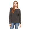 Bella + Canvas Women's Charcoal-Black Triblend Wide Neck Sweatshirt