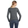 Bella + Canvas Women's Dark Grey Marble Fleece Wide Neck Sweatshirt