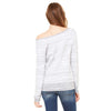 Bella + Canvas Women's Light Grey Marble Wide Neck Sweatshirt