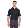 UltraClub Men's Black Platinum Honeycomb Pique Polo