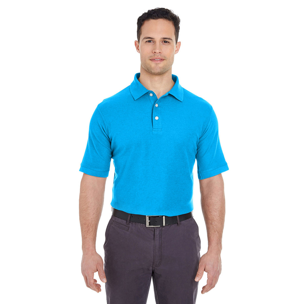 UltraClub Men's Coast Platinum Honeycomb Pique Polo