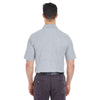 UltraClub Men's Heather Grey Platinum Honeycomb Pique Polo