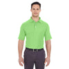 UltraClub Men's Light Green Platinum Honeycomb Pique Polo