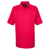 UltraClub Men's Red Platinum Honeycomb Pique Polo