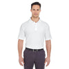 UltraClub Men's White Platinum Honeycomb Pique Polo