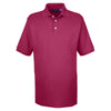 UltraClub Men's Wine Platinum Honeycomb Pique Polo