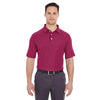 UltraClub Men's Wine Platinum Honeycomb Pique Polo