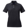 UltraClub Women's Black Platinum Honeycomb Pique Polo