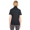 UltraClub Women's Black Platinum Honeycomb Pique Polo