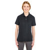 UltraClub Women's Black Platinum Honeycomb Pique Polo