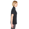 UltraClub Women's Black Platinum Honeycomb Pique Polo