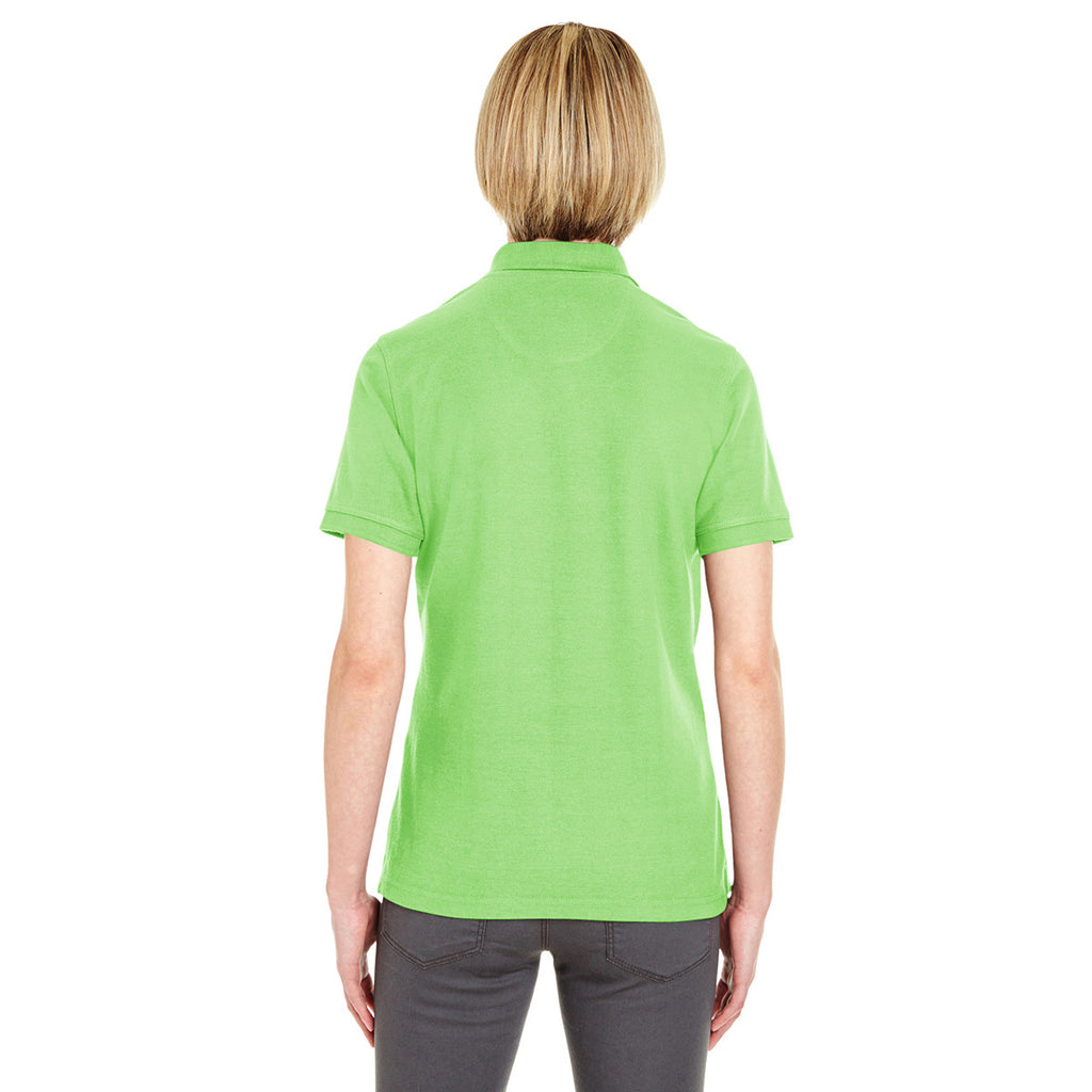 UltraClub Women's Light Green Platinum Honeycomb Pique Polo