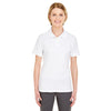 UltraClub Women's White Platinum Honeycomb Pique Polo