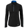 North End Women's Black/True Royal Radar Half-Zip Performance Long-Sleeve Top