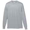 Augusta Sportswear Men's Silver Grey Wicking Long-Sleeve T-Shirt