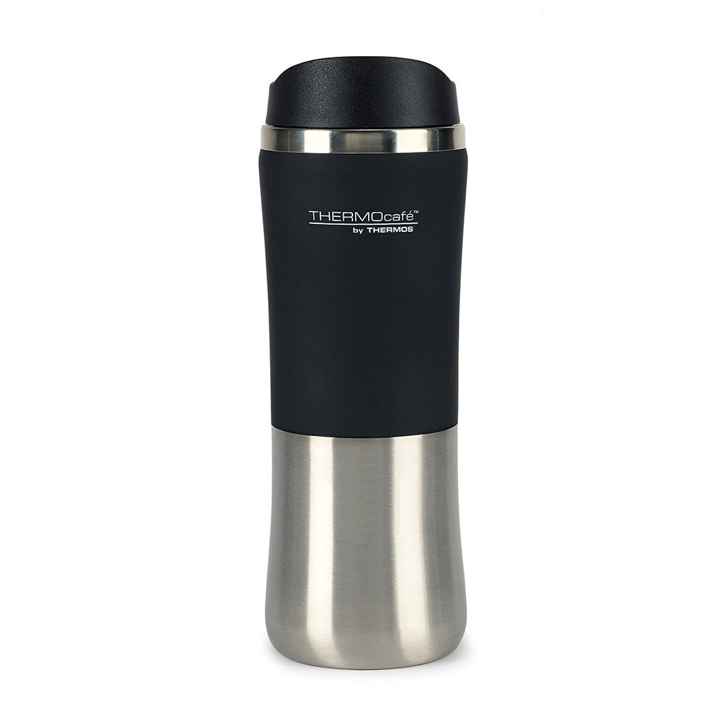 Thermocafe Black Stainless Steel Travel Tumbler-12 oz.