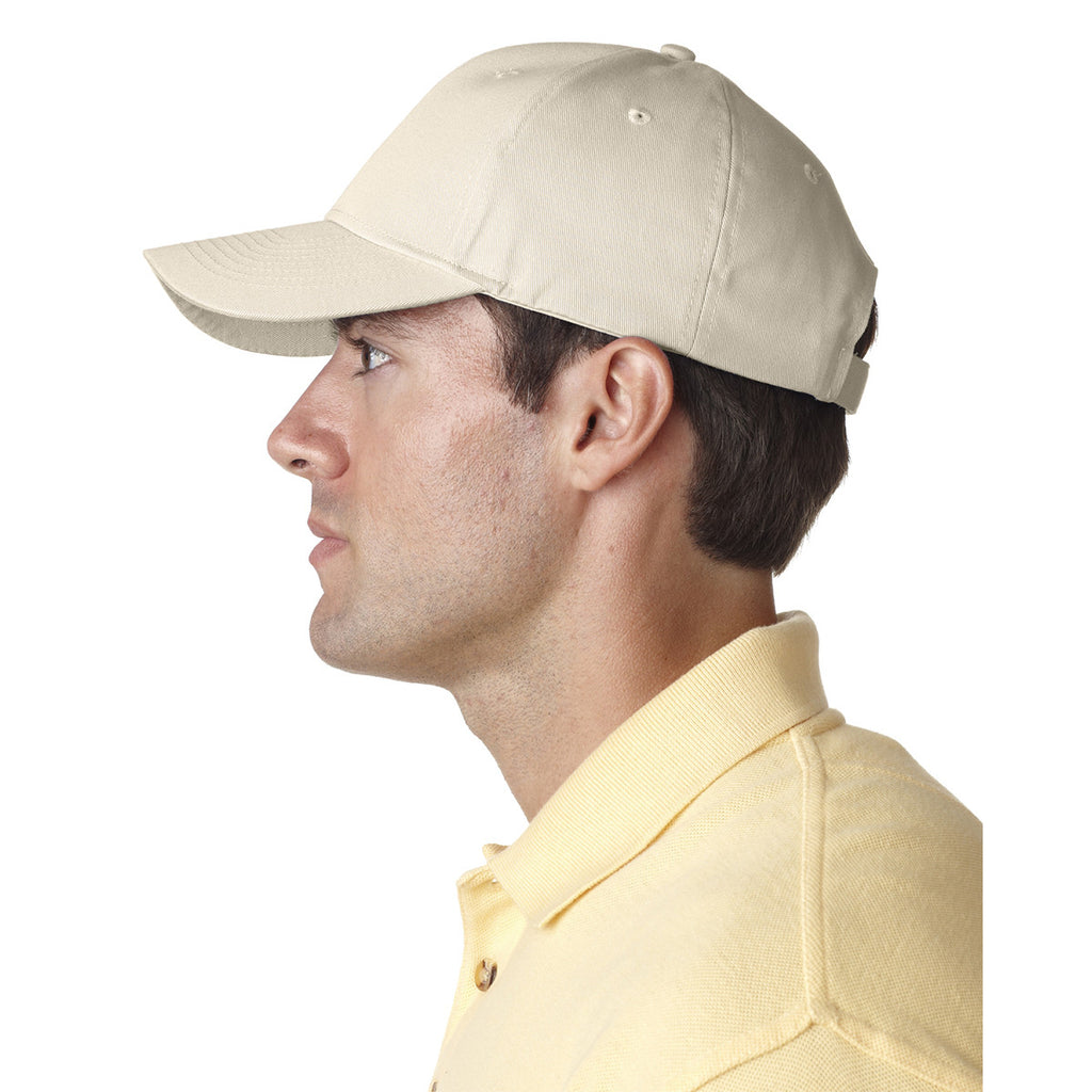 UltraClub Men's Stone Classic Cut Chino Cotton Twill Structured Cap