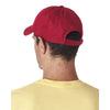 UltraClub Men's Red Classic Cut Chino Cotton Twill Unconstructed Cap