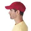 UltraClub Men's Red Classic Cut Chino Cotton Twill Unconstructed Cap