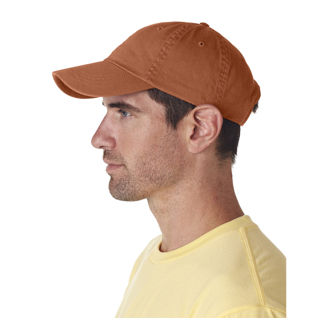 UltraClub Men's Tangerine Classic Cut Chino Cotton Twill Unconstructed Cap