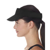 UltraClub Women's Black Classic Cut Chino Cotton Twill Visor