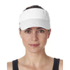 UltraClub Women's White Classic Cut Chino Cotton Twill Visor