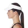 UltraClub Women's White Classic Cut Chino Cotton Twill Visor