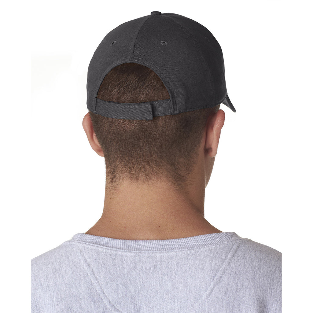 UltraClub Men's Charcoal Classic Cut Cotton Twill 5-Panel Cap