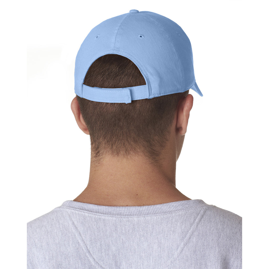 UltraClub Men's Light Blue Classic Cut Cotton Twill 5-Panel Cap