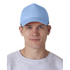 UltraClub Men's Light Blue Classic Cut Cotton Twill 5-Panel Cap