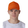 UltraClub Men's Orange Classic Cut Cotton Twill 5-Panel Cap