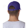 UltraClub Men's Purple Classic Cut Cotton Twill 5-Panel Cap