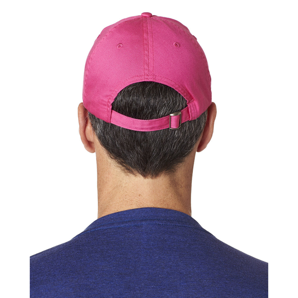 UltraClub Men's Hot Pink Classic Cut Cotton Twill 6-Panel Cap