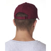 UltraClub Men's Maroon Classic Cut Cotton Twill 6-Panel Cap