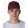 UltraClub Men's Maroon Classic Cut Cotton Twill 6-Panel Cap