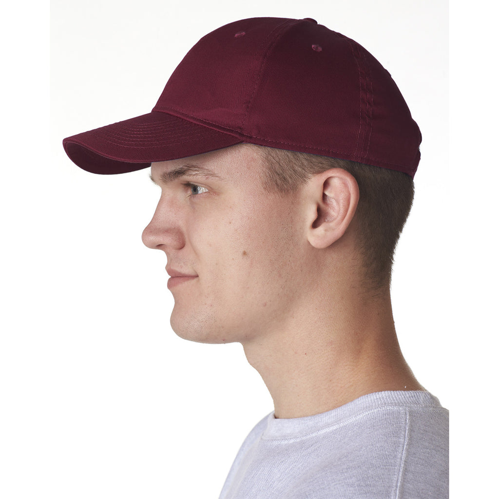 UltraClub Men's Maroon Classic Cut Cotton Twill 6-Panel Cap