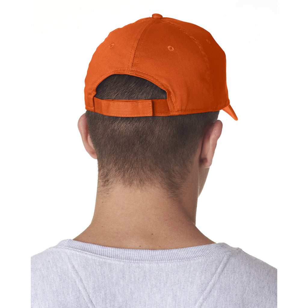 UltraClub Men's Orange Classic Cut Cotton Twill 6-Panel Cap