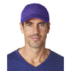 UltraClub Men's Purple Classic Cut Cotton Twill 6-Panel Cap