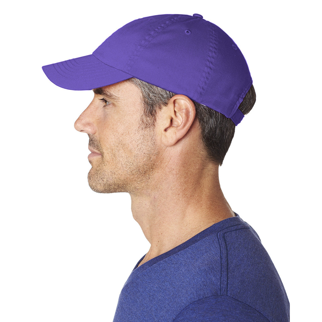 UltraClub Men's Purple Classic Cut Cotton Twill 6-Panel Cap