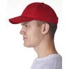 UltraClub Men's Red Classic Cut Cotton Twill 6-Panel Cap