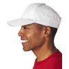 UltraClub Men's White Classic Cut Cotton Twill 6-Panel Cap