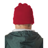 UltraClub Unisex Red Knit Beanie with Cuff