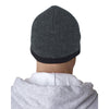 UltraClub Men's Heather Grey/Black Two-Tone Knit Beanie