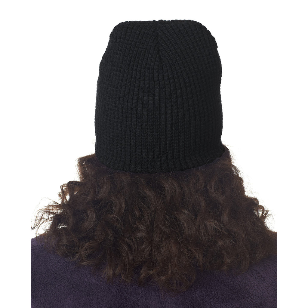 UltraClub Women's Black Waffle Beanie