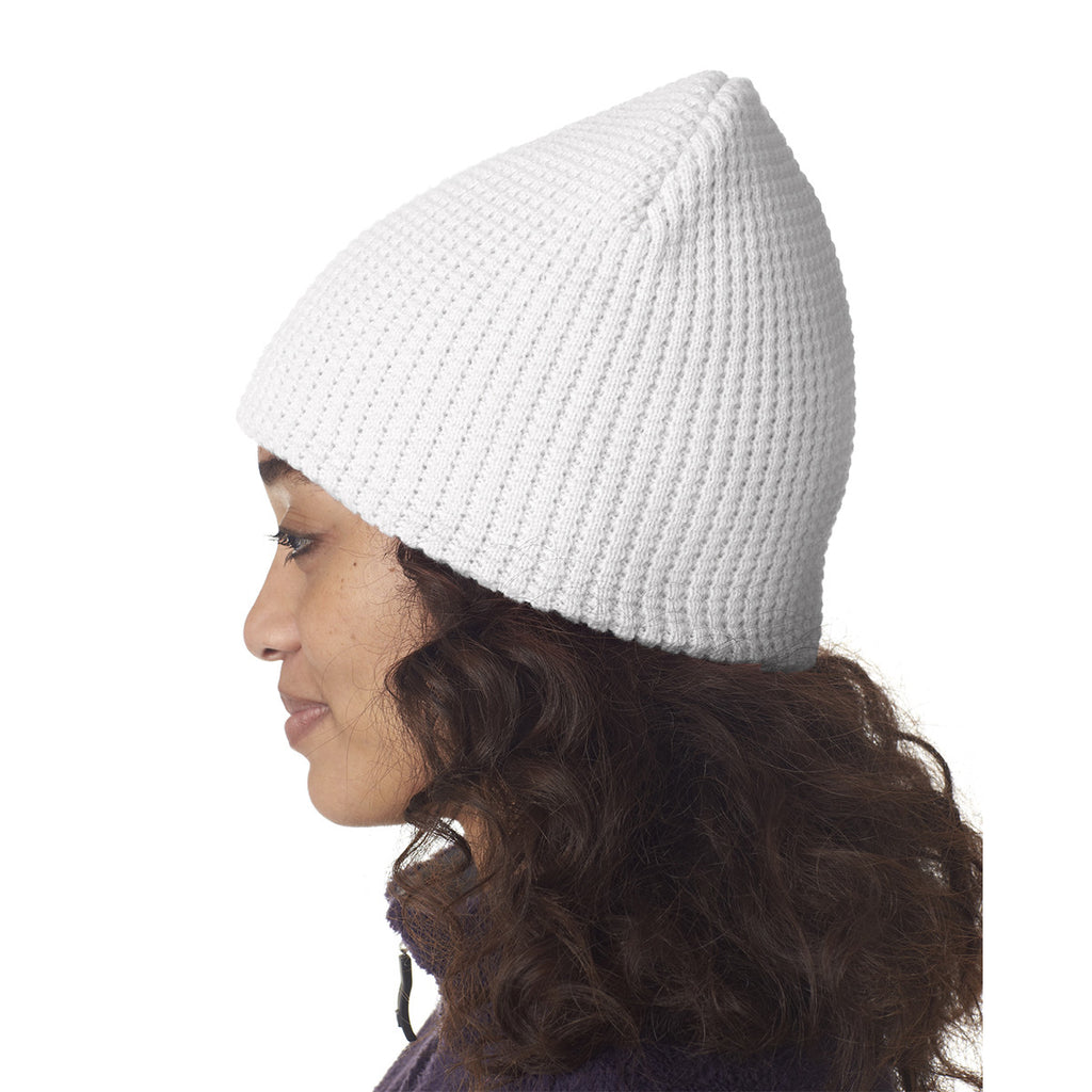 UltraClub Women's White Waffle Beanie